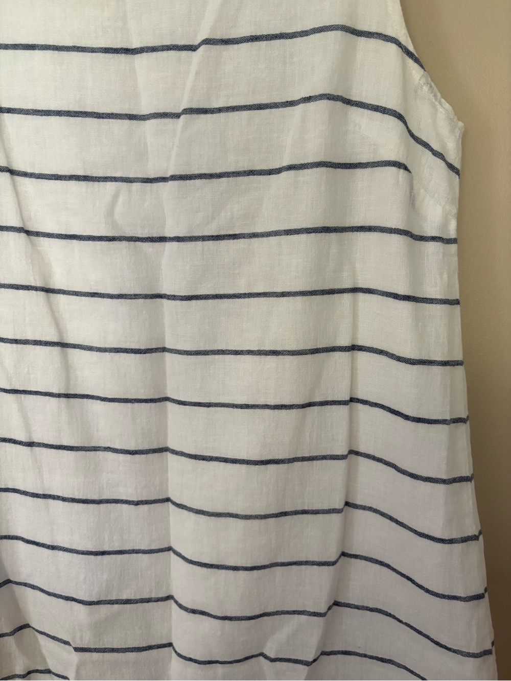 Beachlunchlounge Alina Striped Linen Blend Shift Dress XS Blue White Lined - Picture 2 of 9
